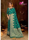 DARK GREEN COLOUR DESIGNER BANARASI SILK PARTY WEAR SAREE 2305
